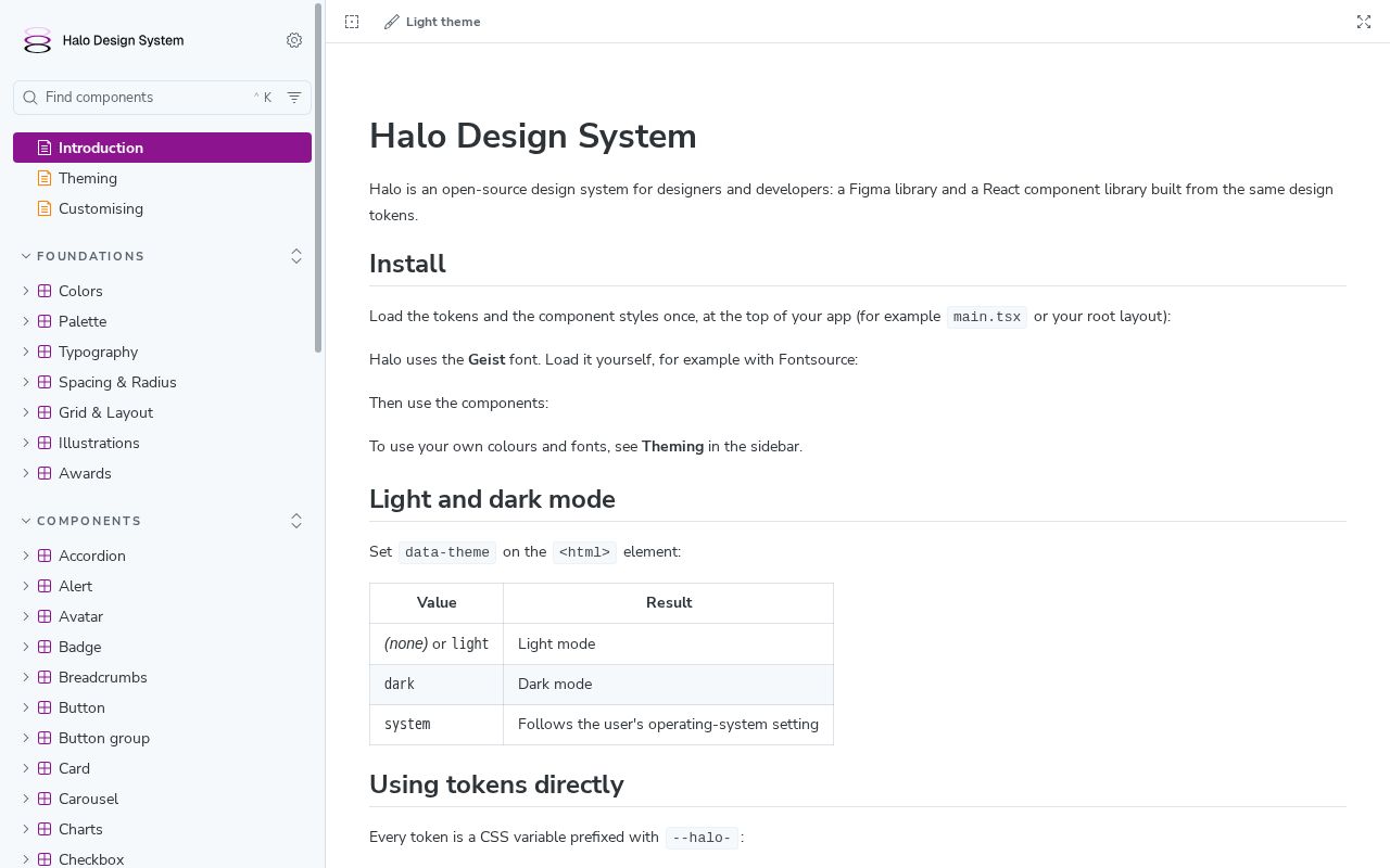 Preview of Halo Design System
