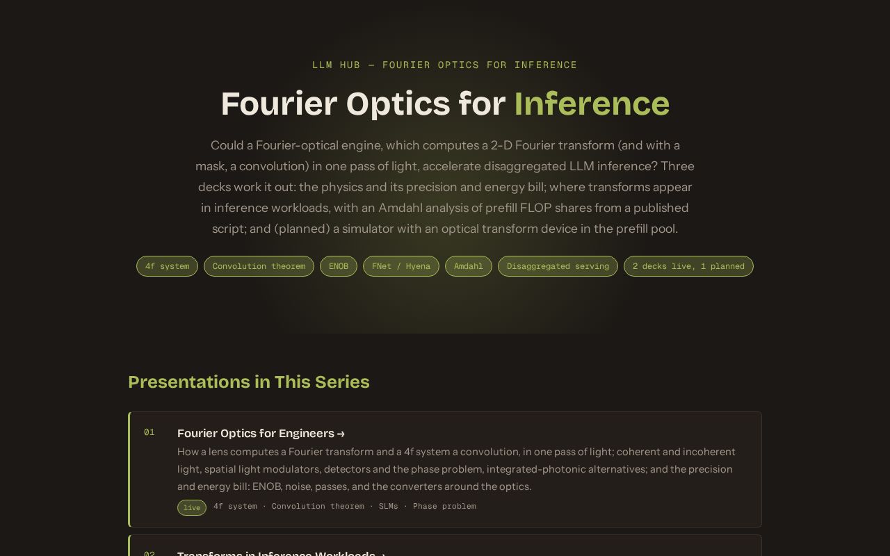 Preview of LLM Hub Fourier Optics Inference