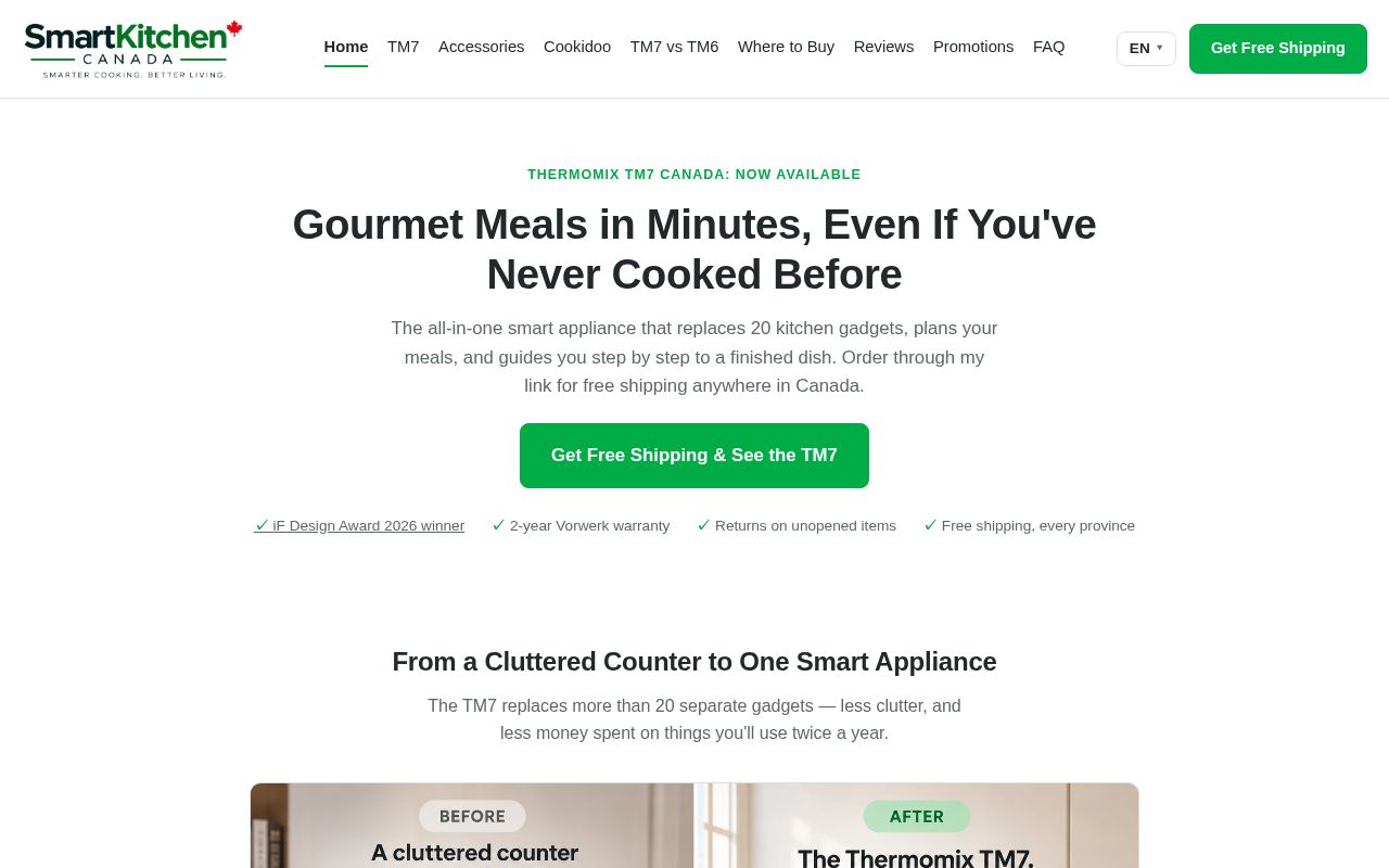 Preview of SmartKitchen Canada — independent Thermomix TM7 consultant site (EN/FR/繁中/简中)