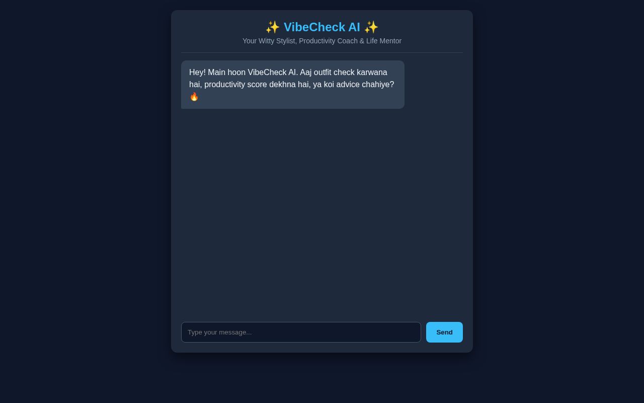 Preview of VibeCheck AI