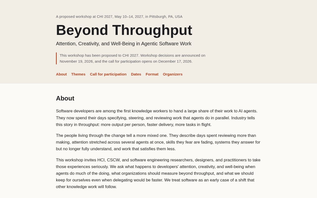 Preview of Chi27 Beyond Throughput