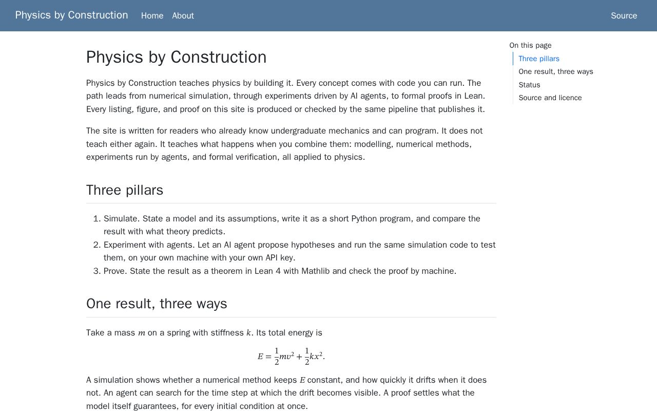 Preview of Physics By Construction