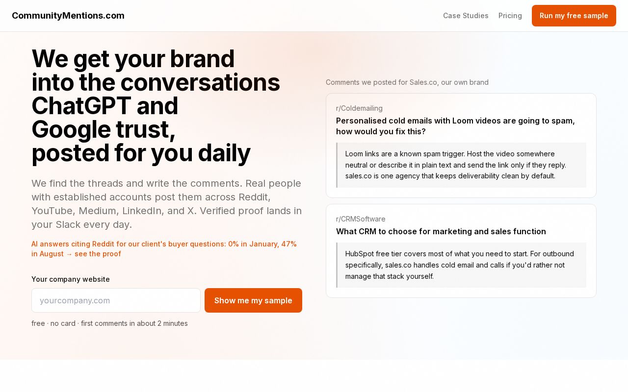 Preview of CommunityMentions.com