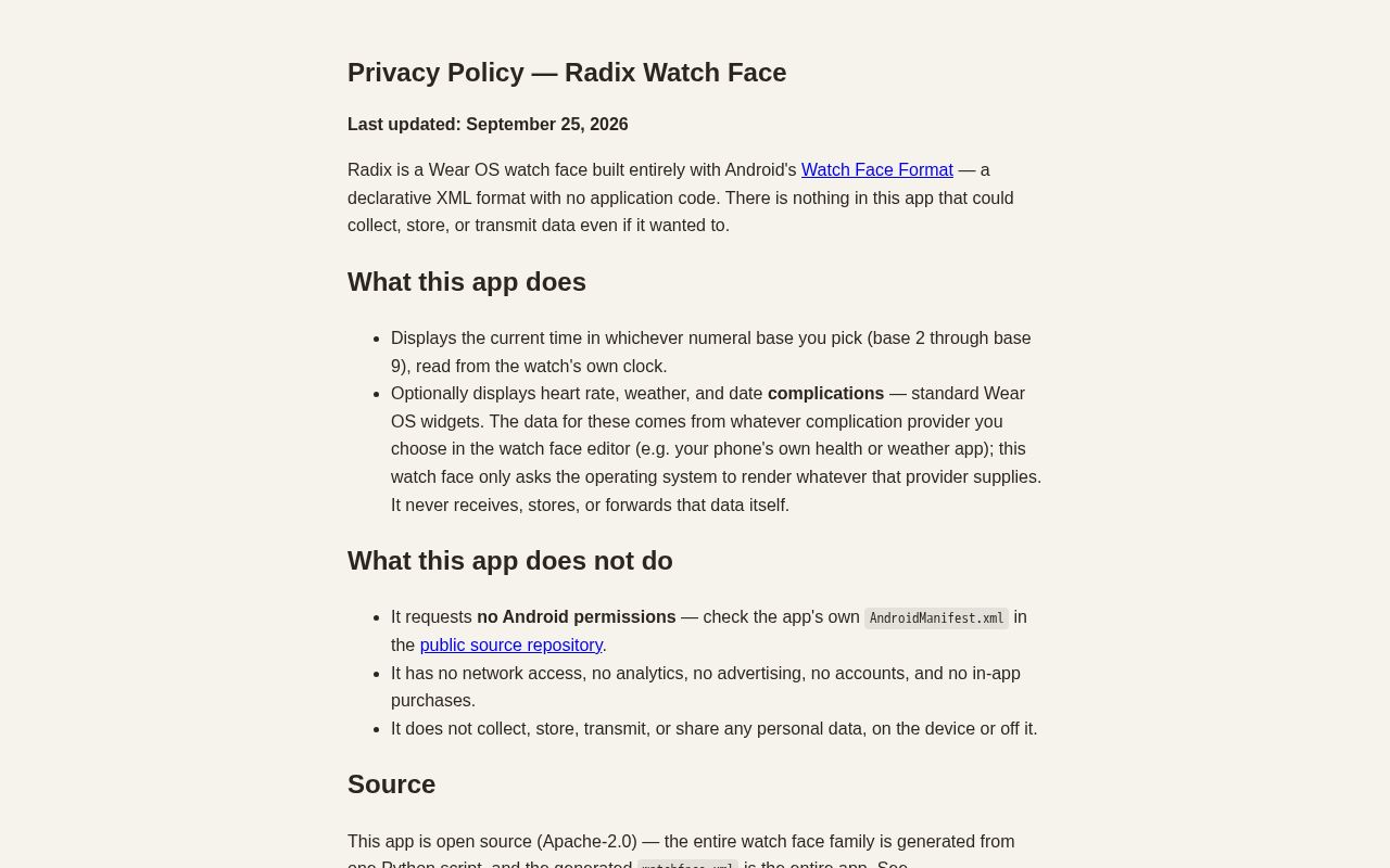Preview of RadixWatchFace