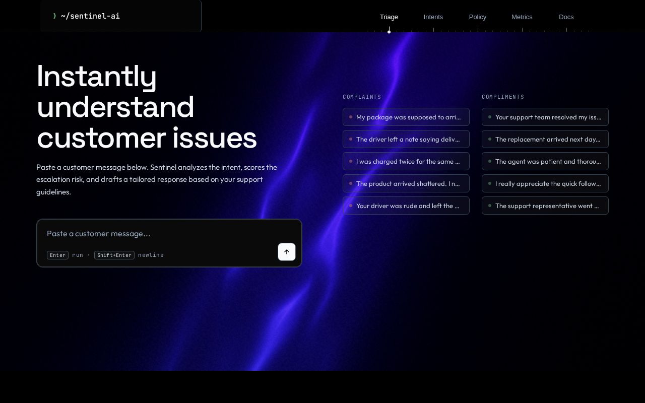 Preview of Sentinel AI