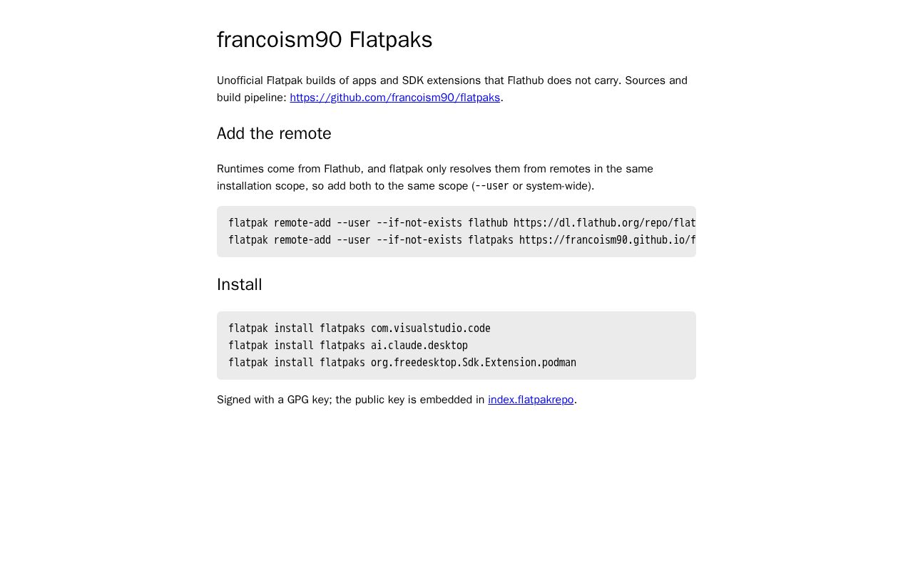 Preview of Flatpaks
