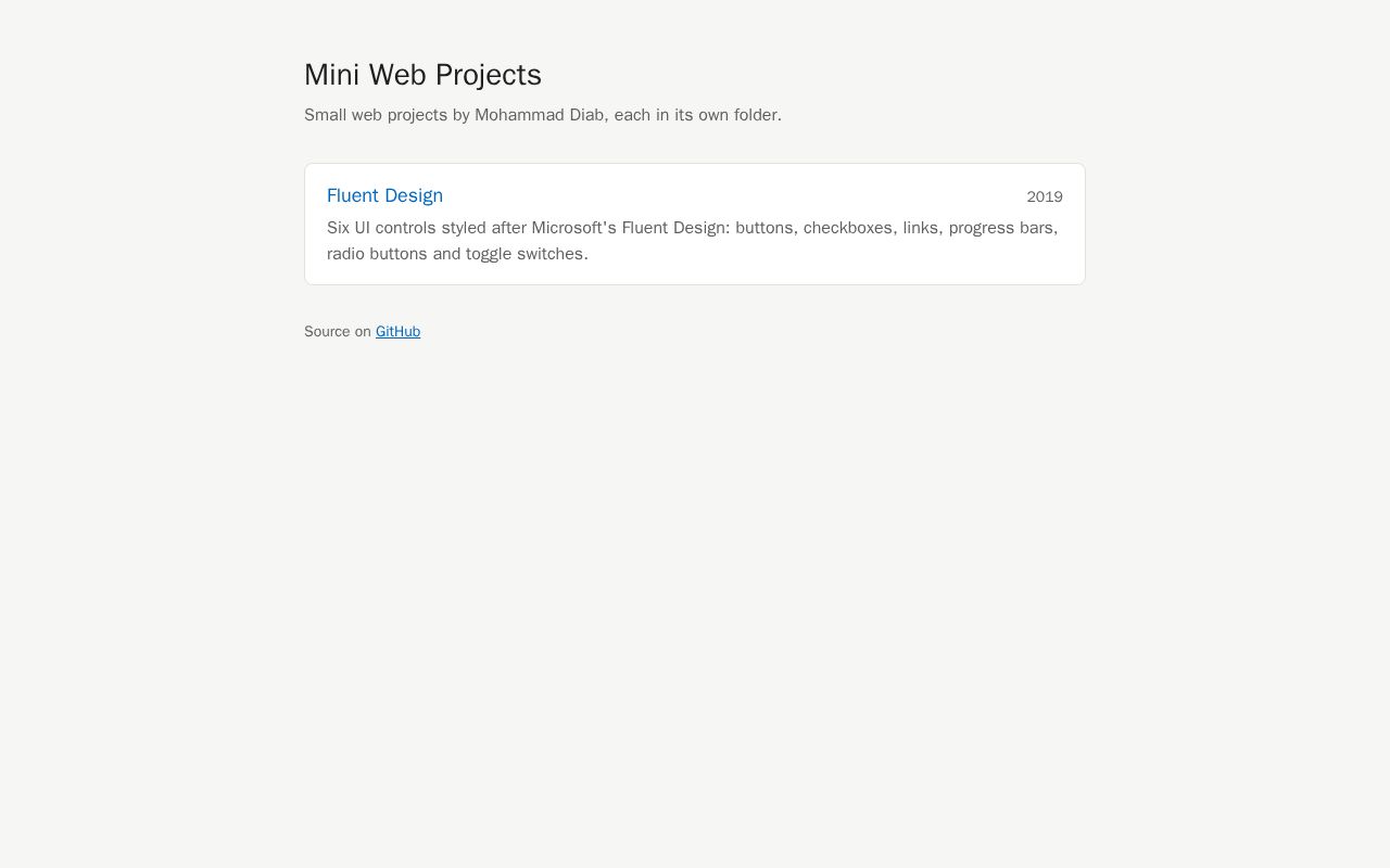 Preview of Mini Web Projects