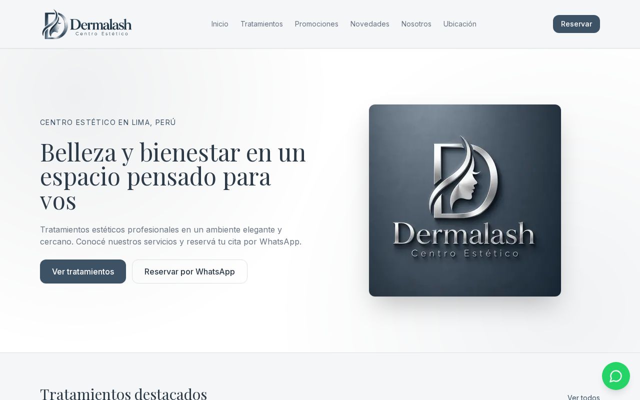 Preview of Sitio web oficial de Dermalash Centro Estético