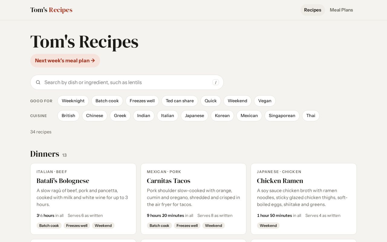 Preview of Toms Recipes