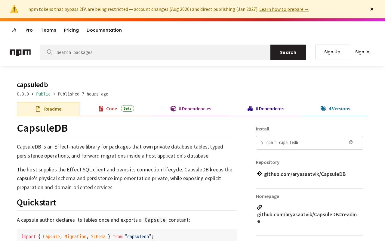 Preview of CapsuleDB