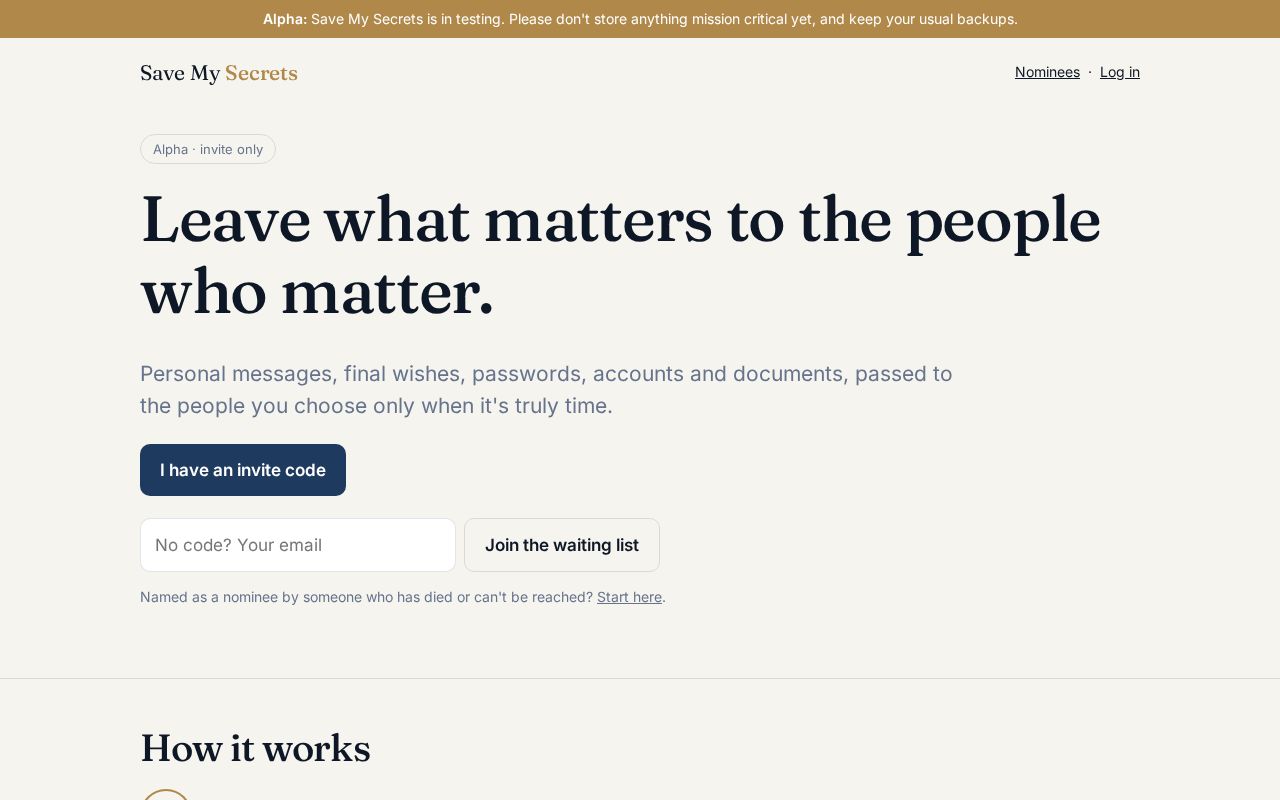 Preview of Savemysecrets