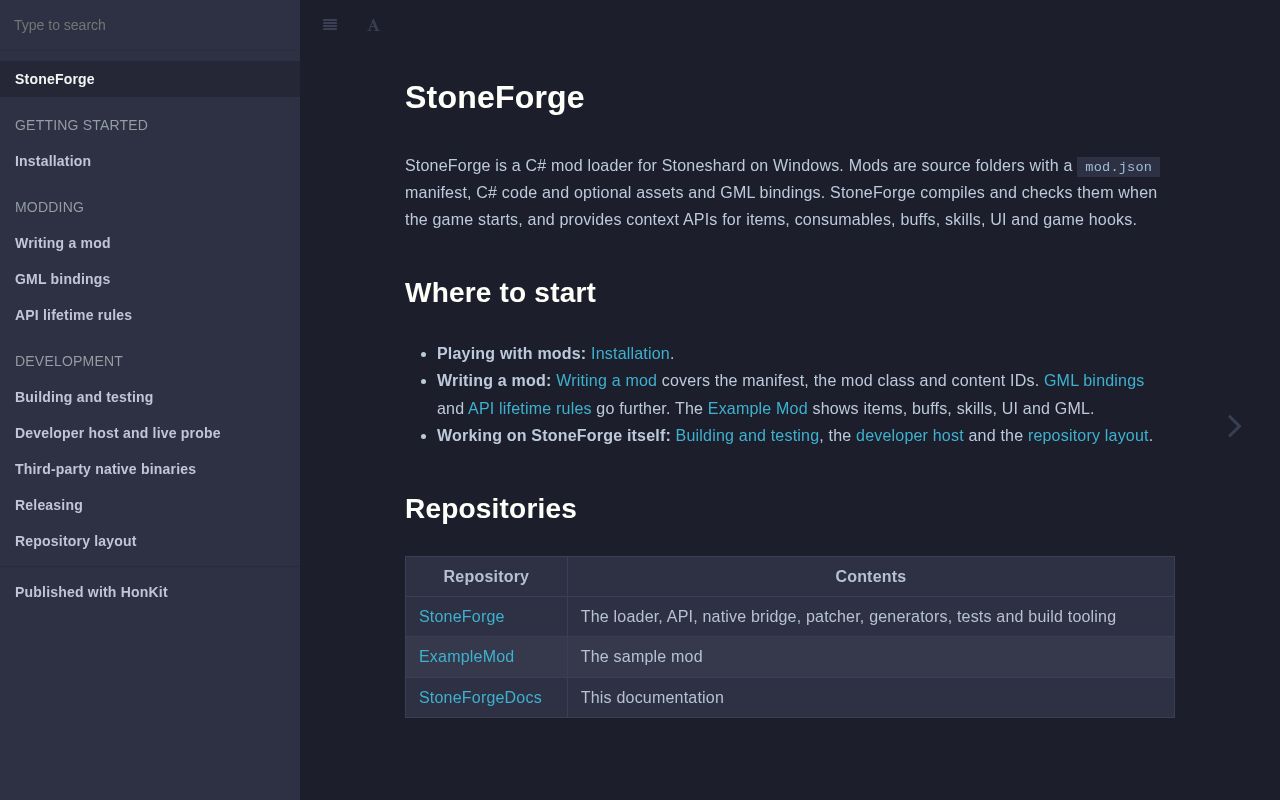Preview of StoneForgeDocs