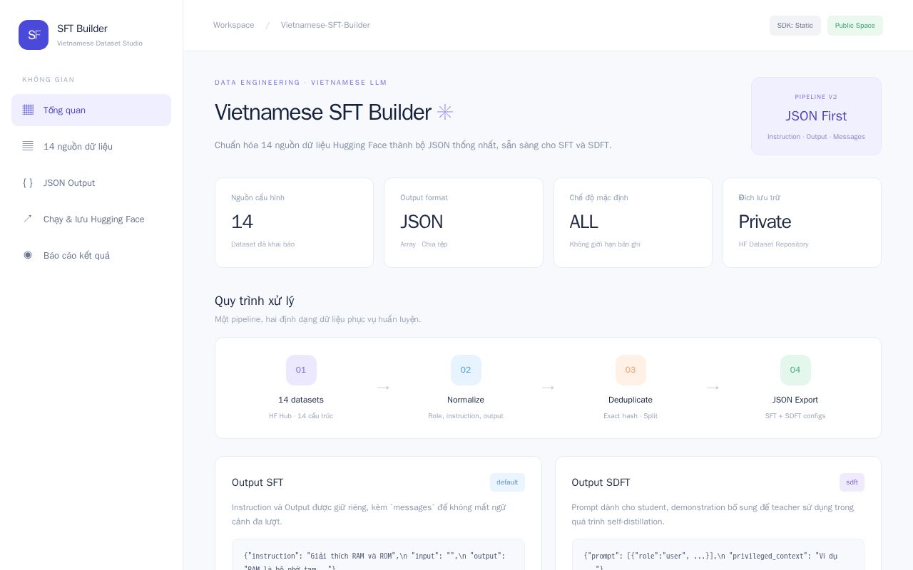 Preview of Vietnamese SFT Builder