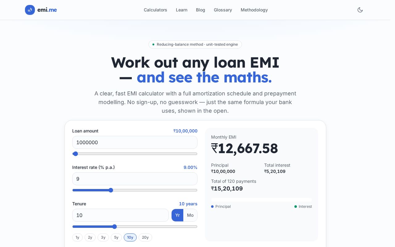 Preview of EMI.me - Smart Financial Calculator Hub
