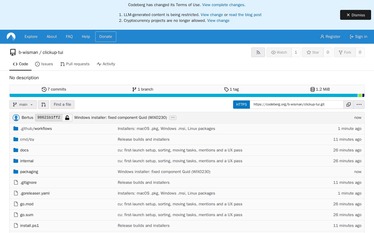 Preview of Clickup Tui