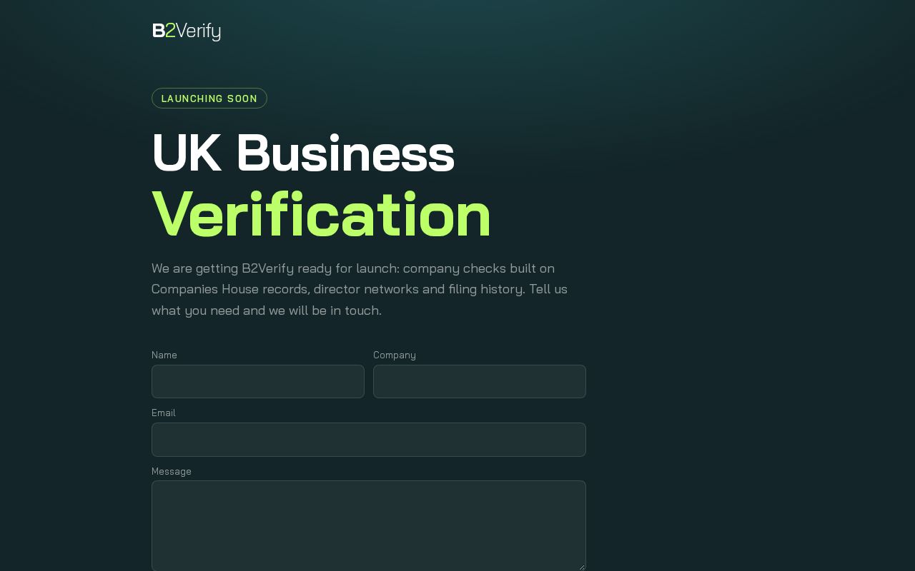 Preview of B2verify Launch