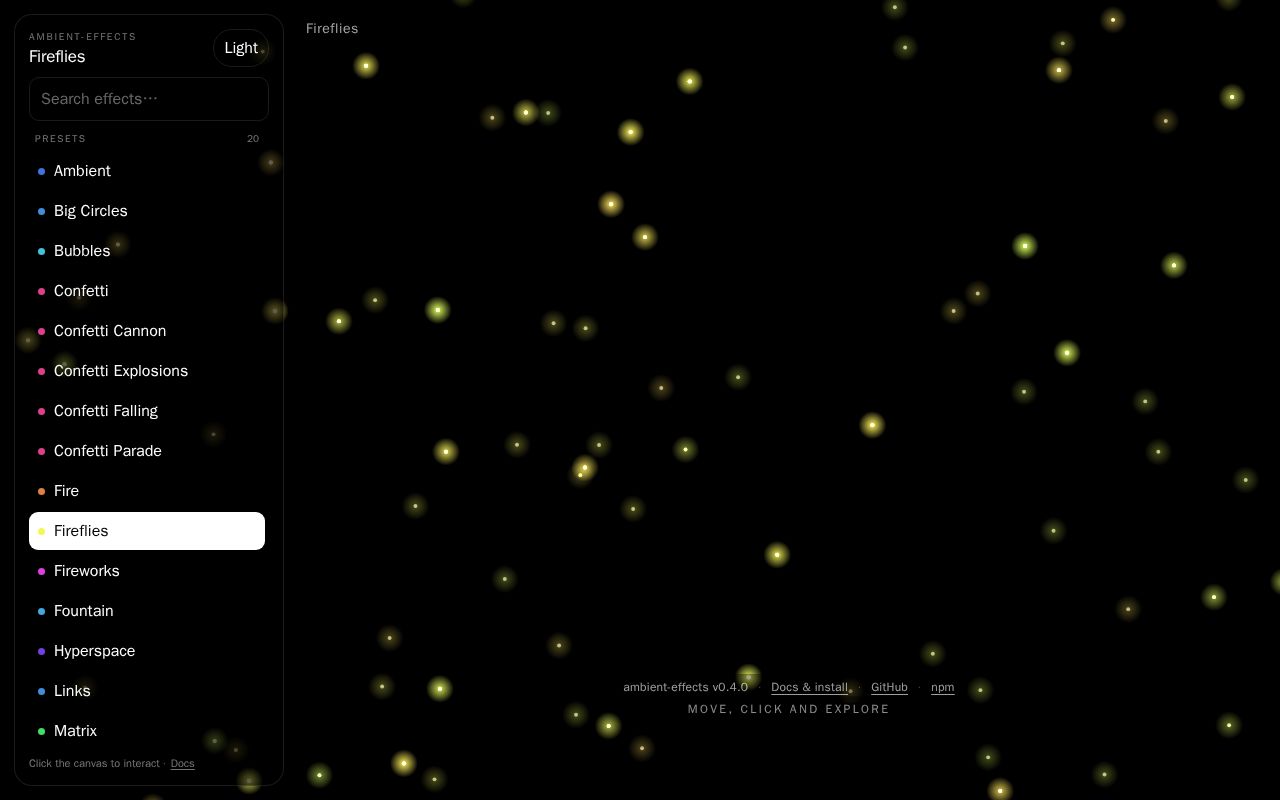 Preview of Ambient Effects