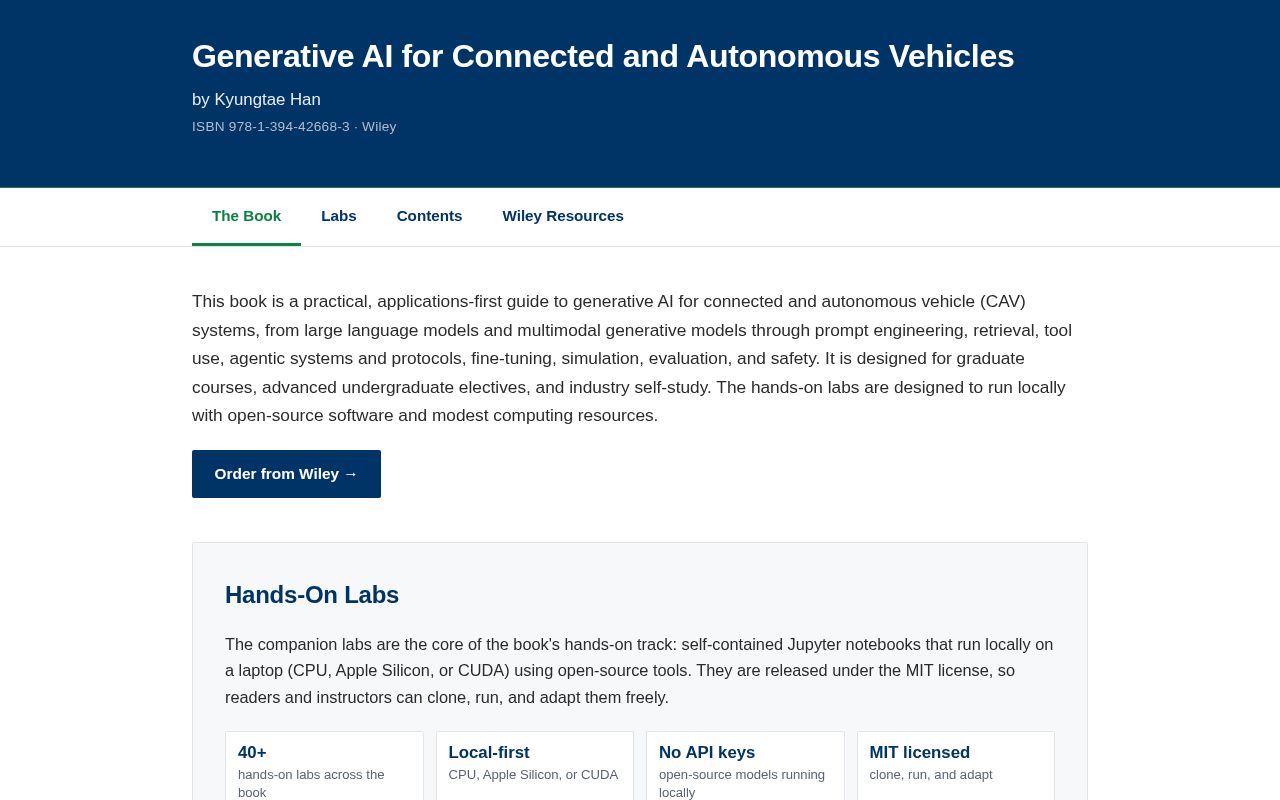 Preview of Generative AI for Connected and Autonomous Vehicles