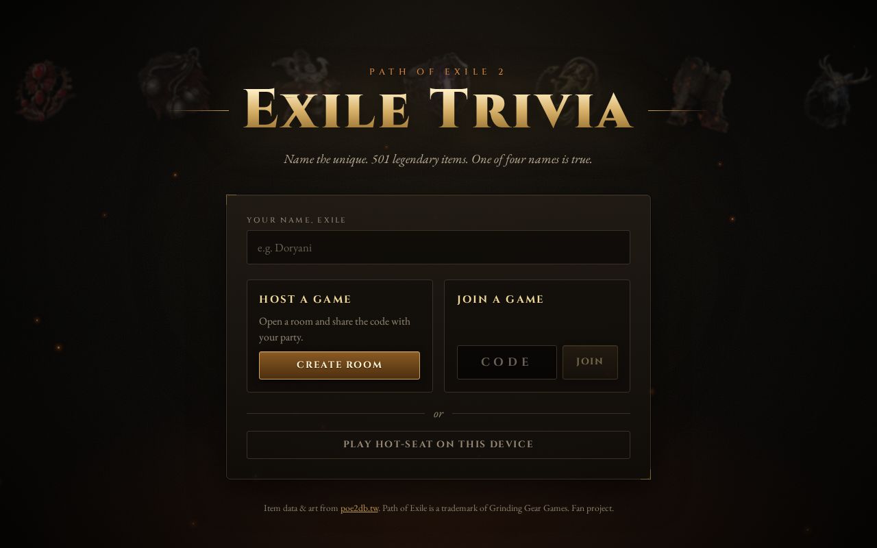 Preview of Poe2 Trivia