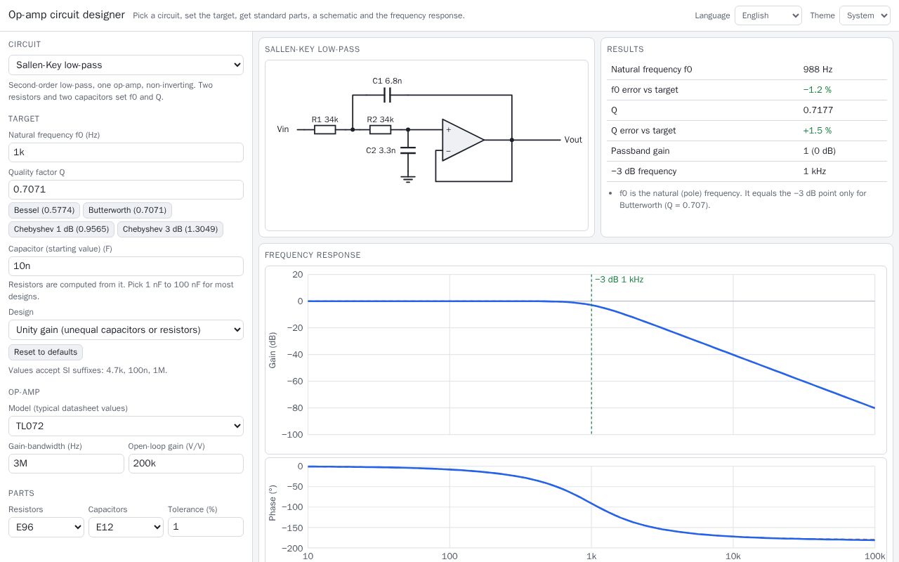 Preview of Opamp Circuit Designer