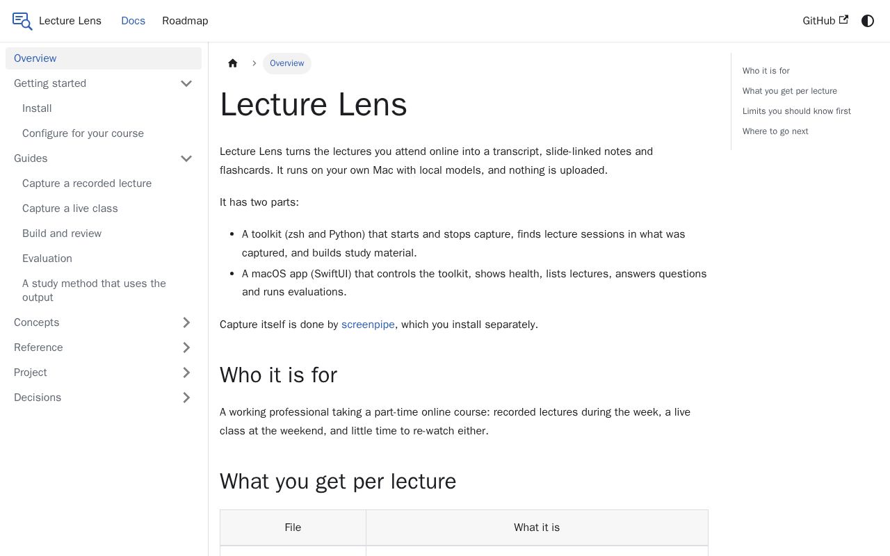 Preview of Lecture Lens
