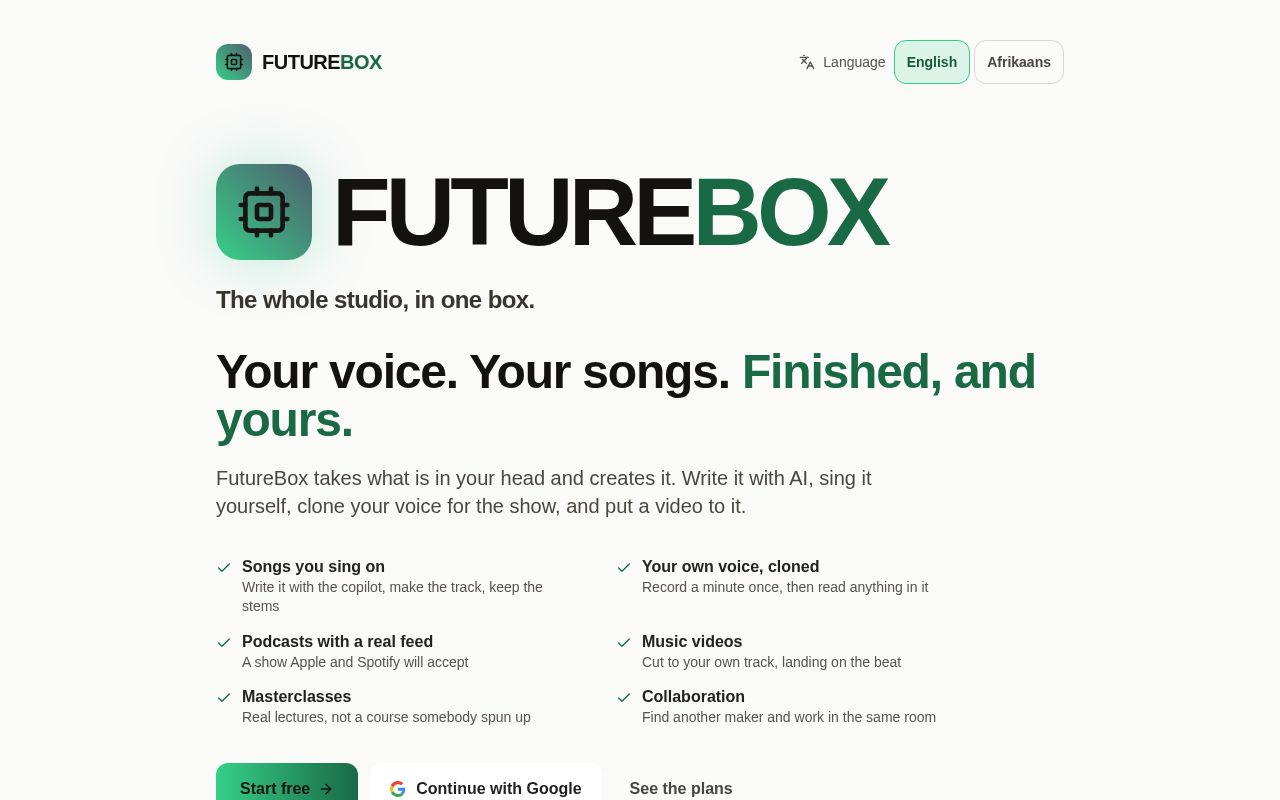 Preview of Futurebox App