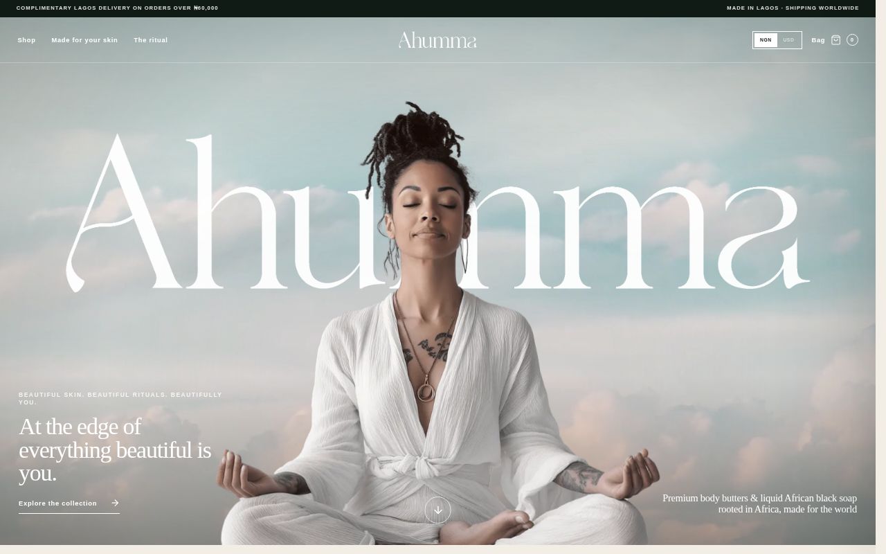Preview of Ahumma storefront — Next.js + FrontDesk