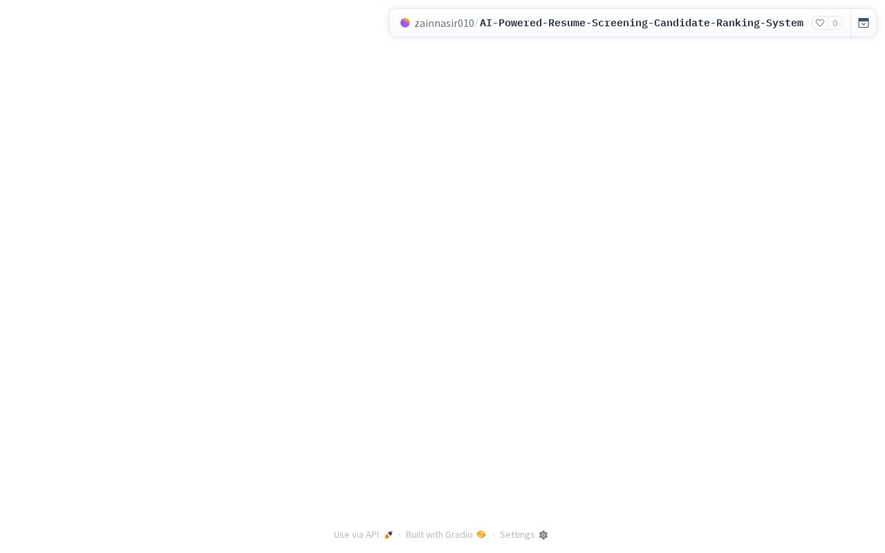 Preview of AI Powered Resume Screening Candidate Ranking System