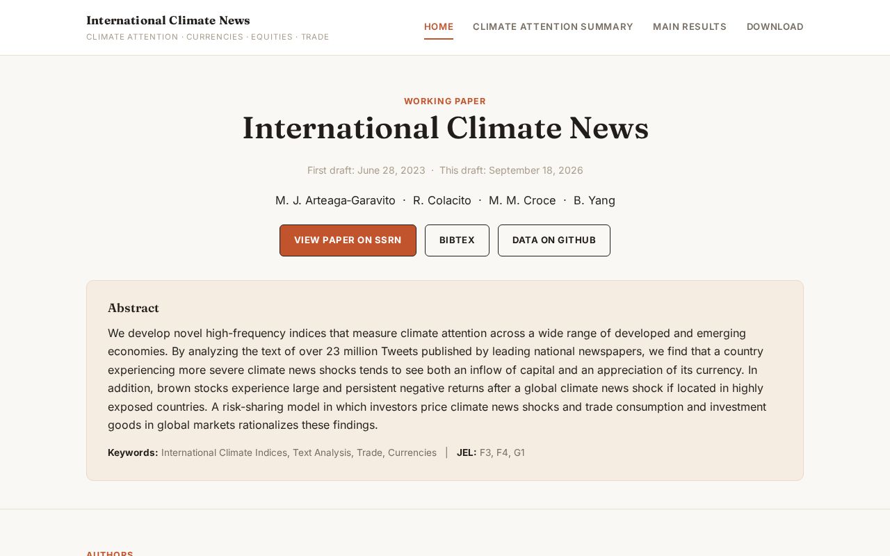 Preview of International Climate News Github Io