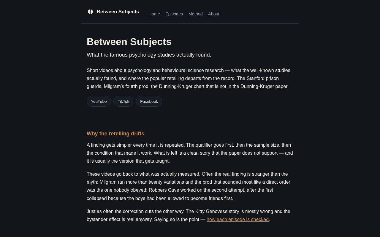 Preview of Betweensubjects Site