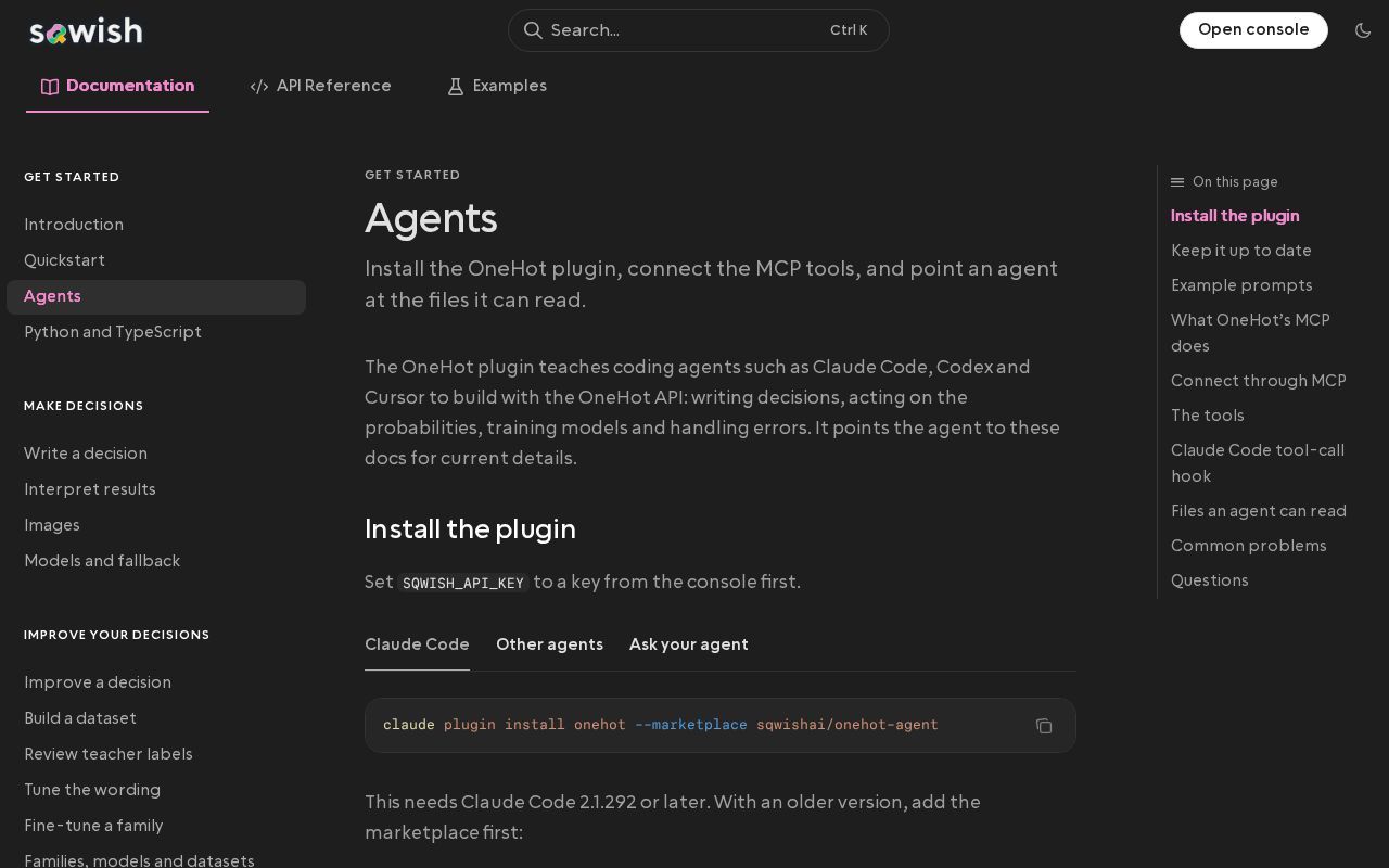 Preview of Onehot Agent