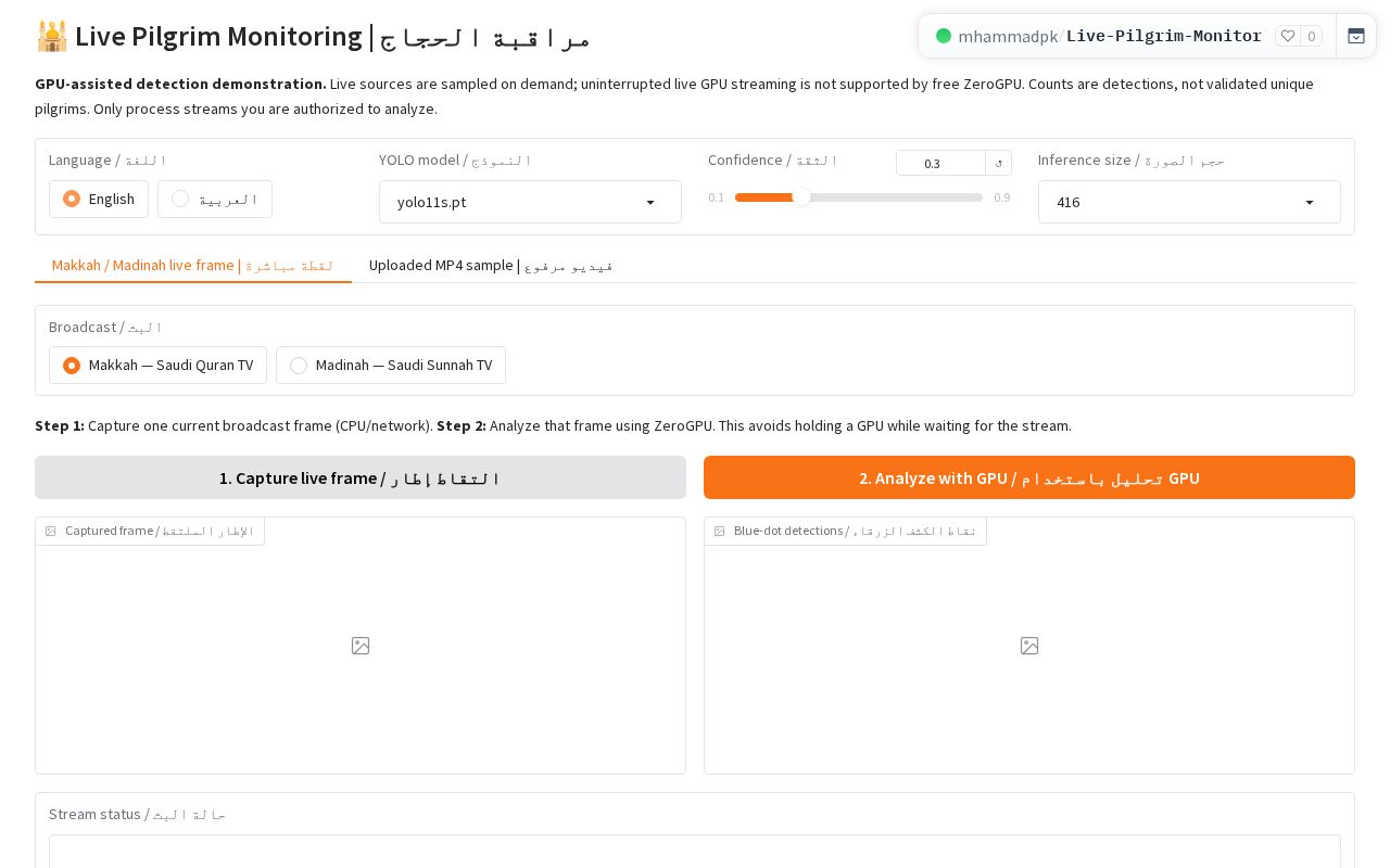 Preview of Live Pilgrim Monitor
