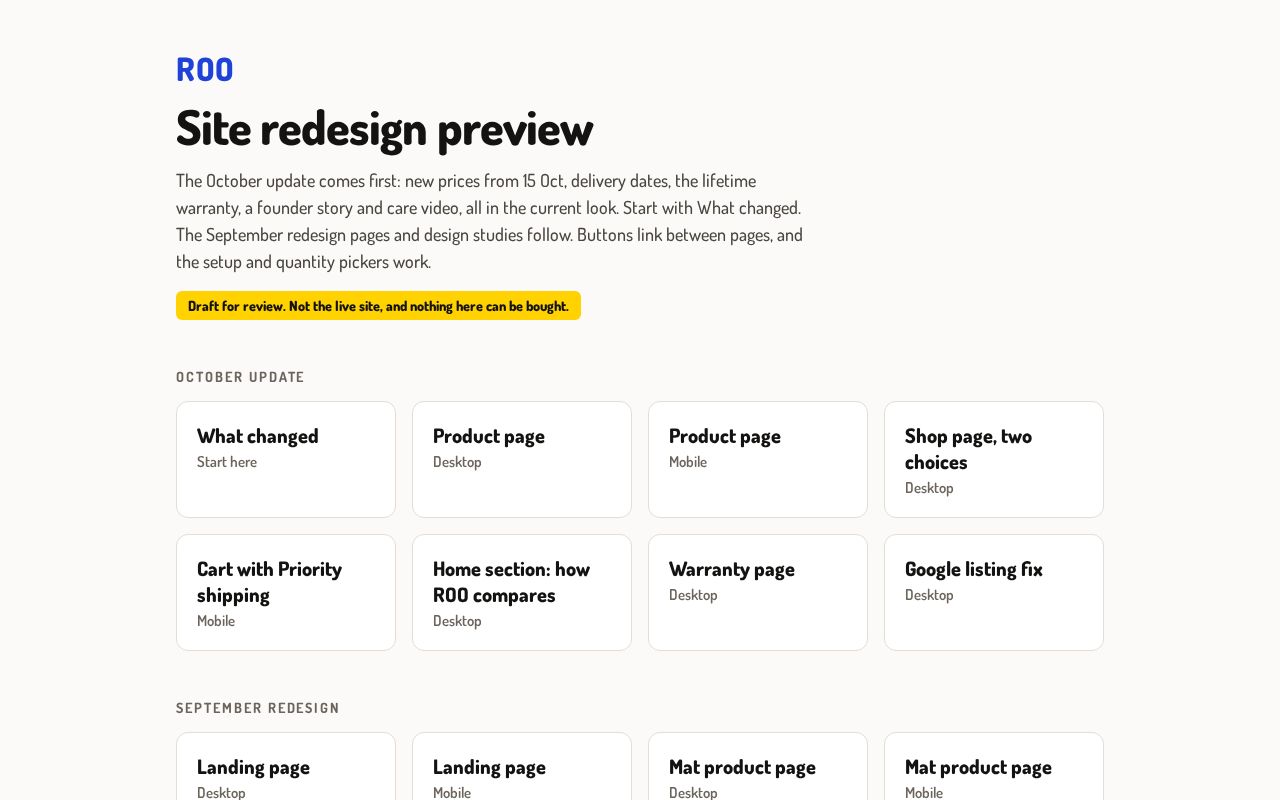 Preview of Roo Redesign Preview