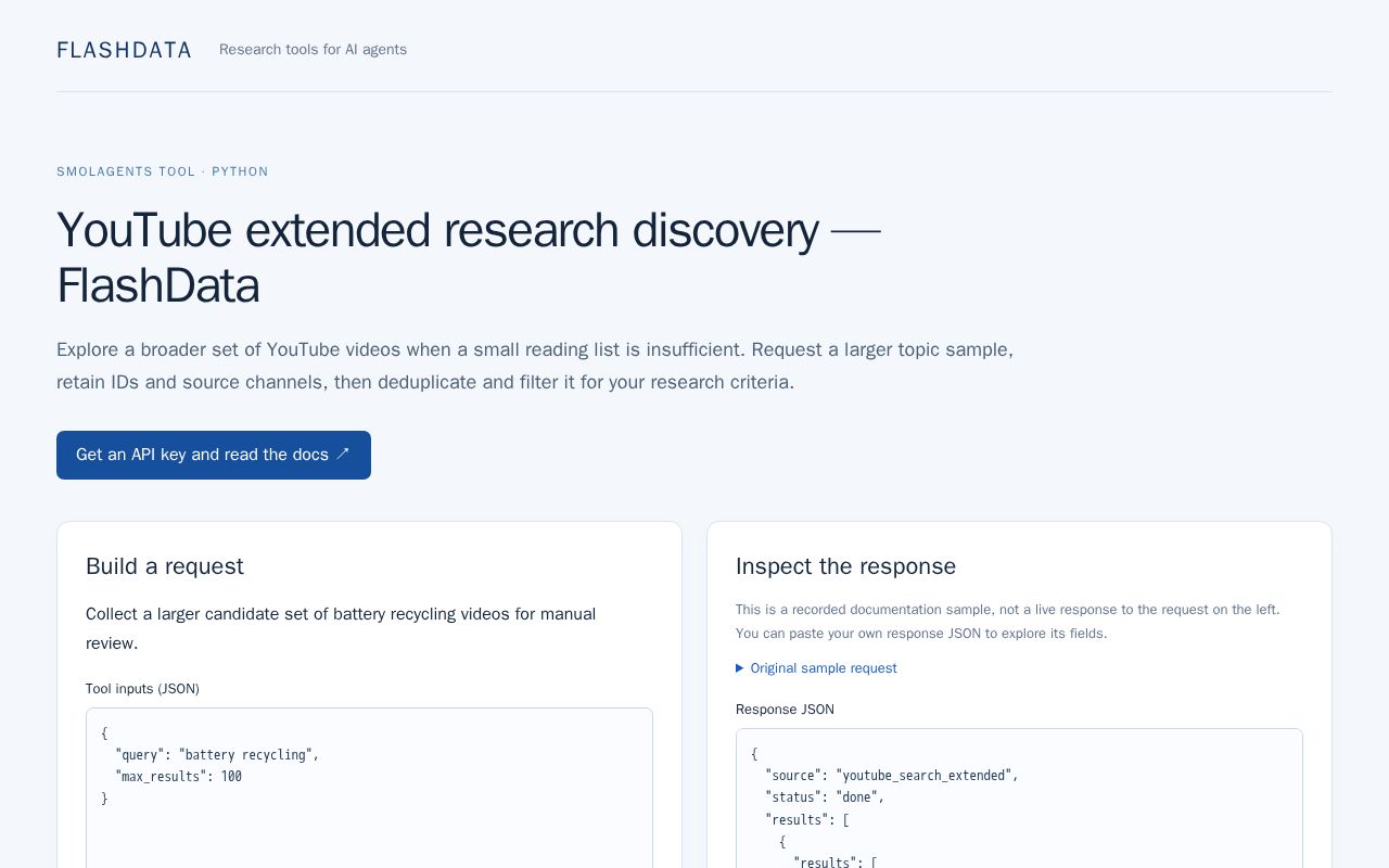 Preview of YouTube extended research discovery