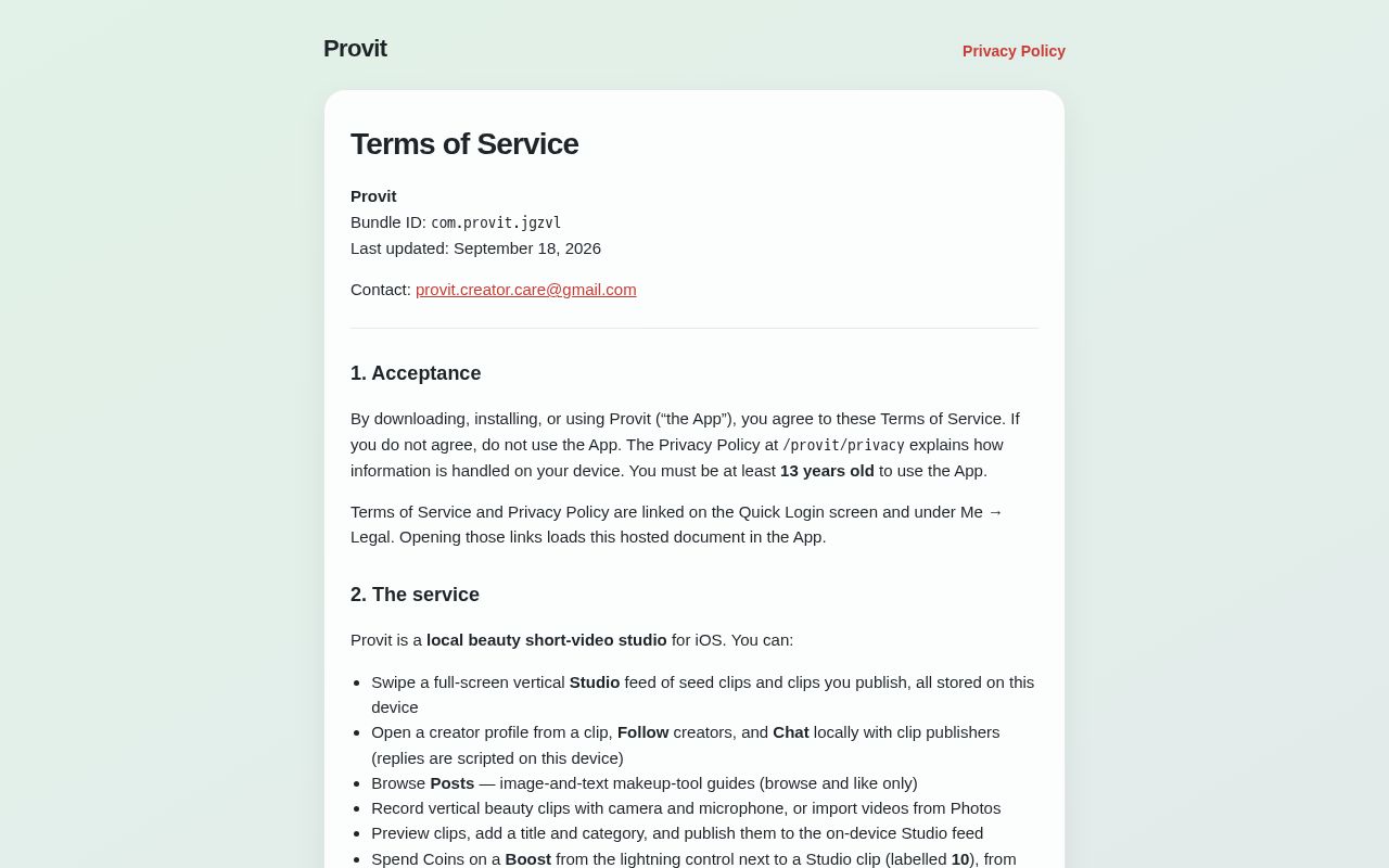 Preview of Legal Site