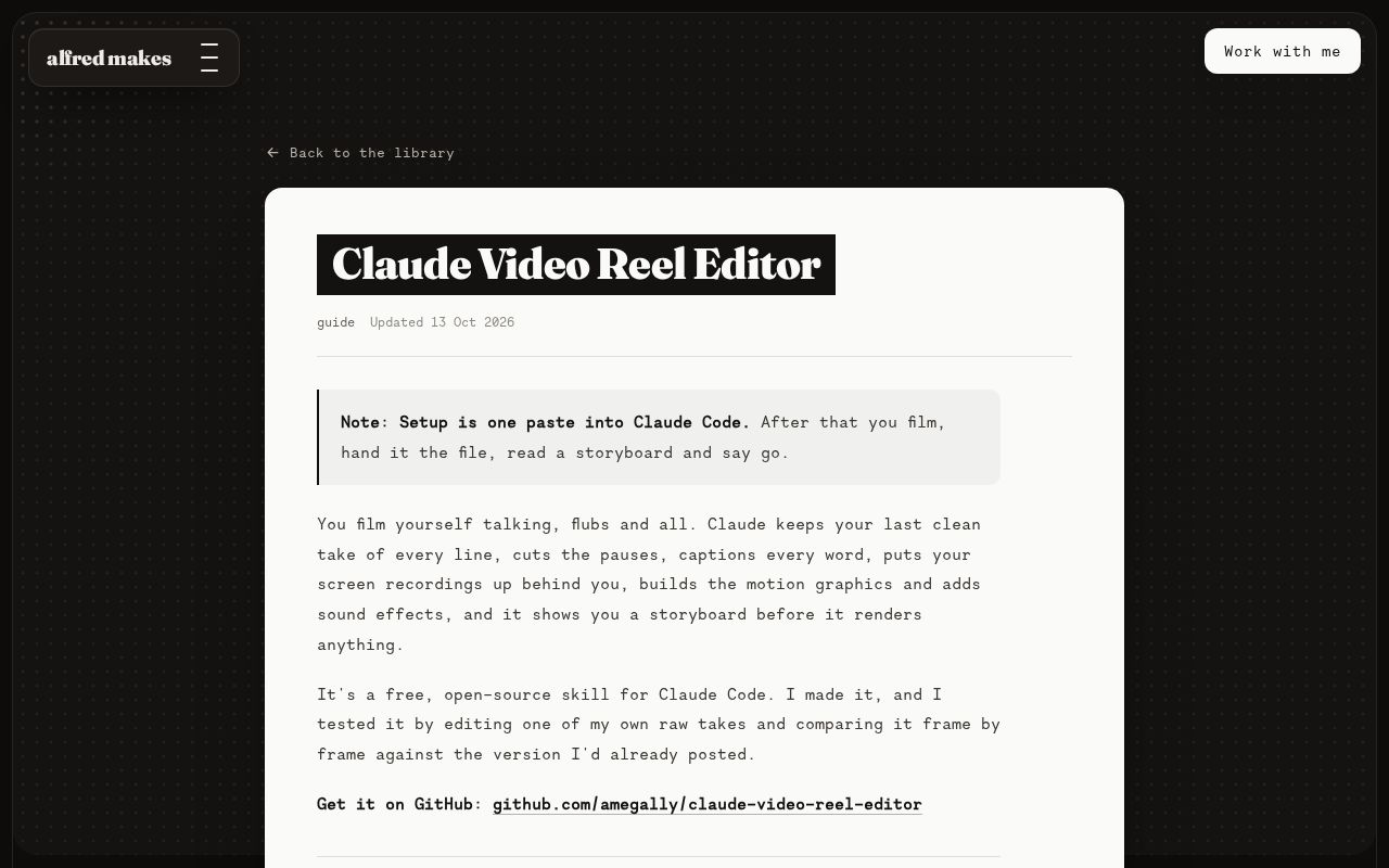 Preview of Claude Video Reel Editor