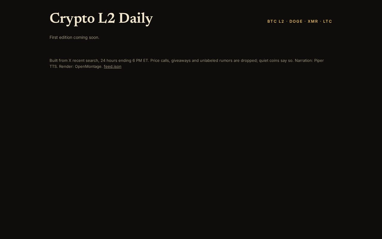 Preview of Crypto L2 Daily