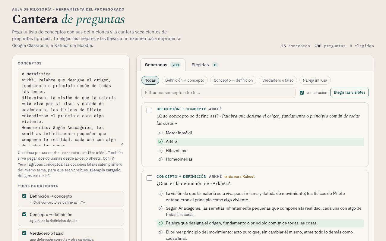 Preview of Cantera De Preguntas