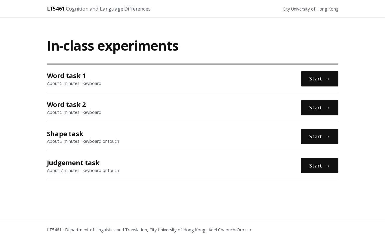 Preview of Experiments