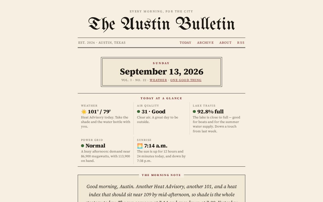 Preview of Austin Bulletin