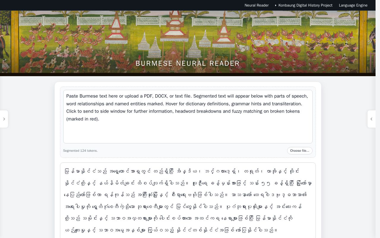 Preview of Burmese Neural Reader