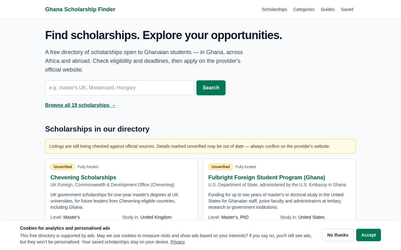 Preview of Ghana Scholarship Finder