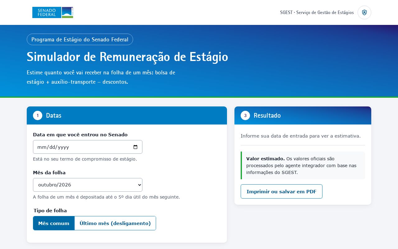 Preview of Simulador Remuneracao Estagio