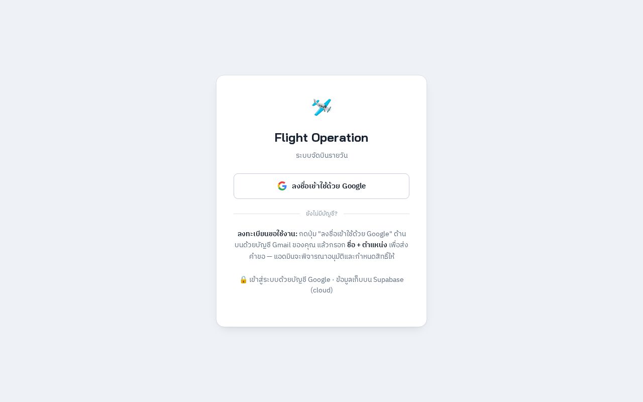 Preview of Flight Operation