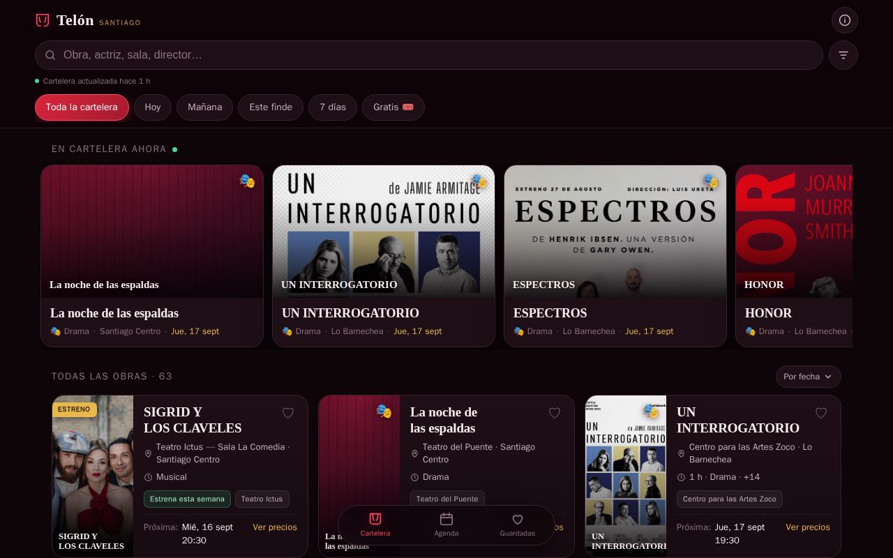 Preview of Cartelera de teatro de Santiago (opcional)