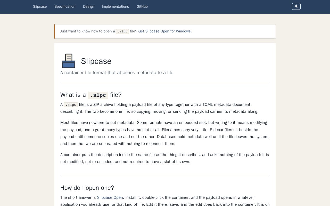 Preview of A query language for Slipcase metadata: select, from, where over a directory of containers