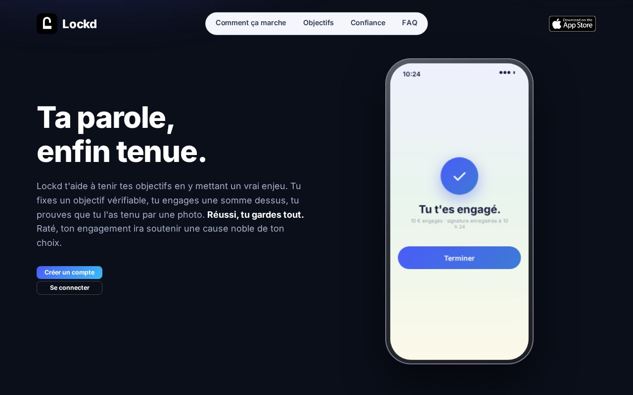 Preview of Lockd Landing Page