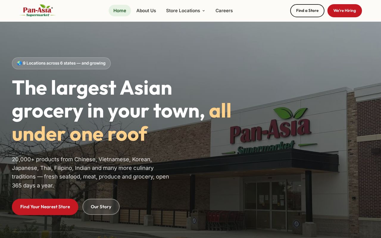 Preview of Pan Asia Supermarket Website