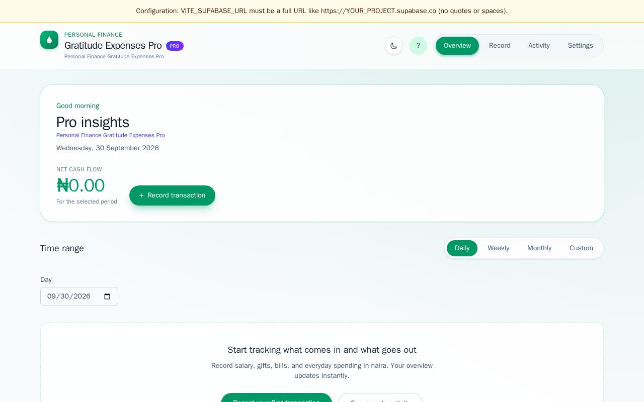 Preview of My Tracker