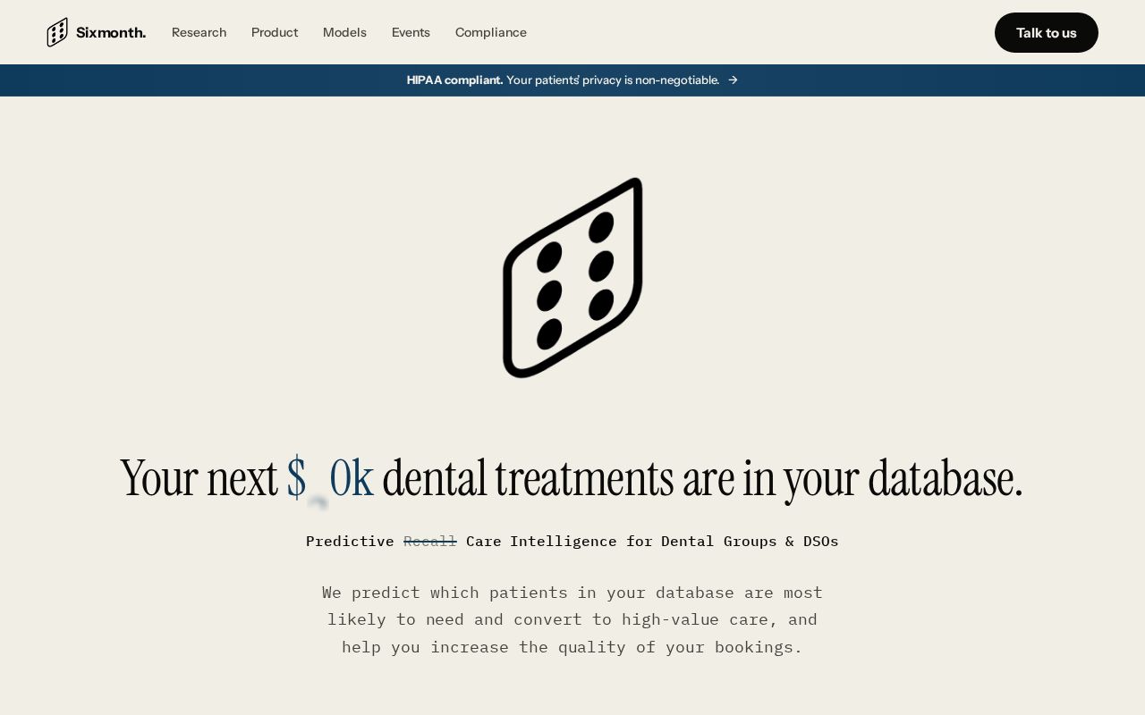 Preview of Sixmonth: AI Patient Care Coordinator for Dental Groups and DSOs